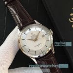 Omega Constellation Replica Watch White Dial With Leather Strap